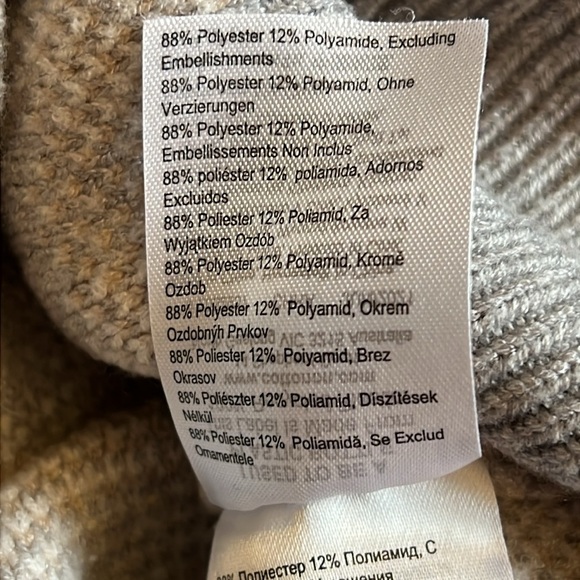 Argyle Sweater Vest Preppy Oversized V-Neck Soft Cream/Gray/Tan Layering Small - Picture 9 of 10